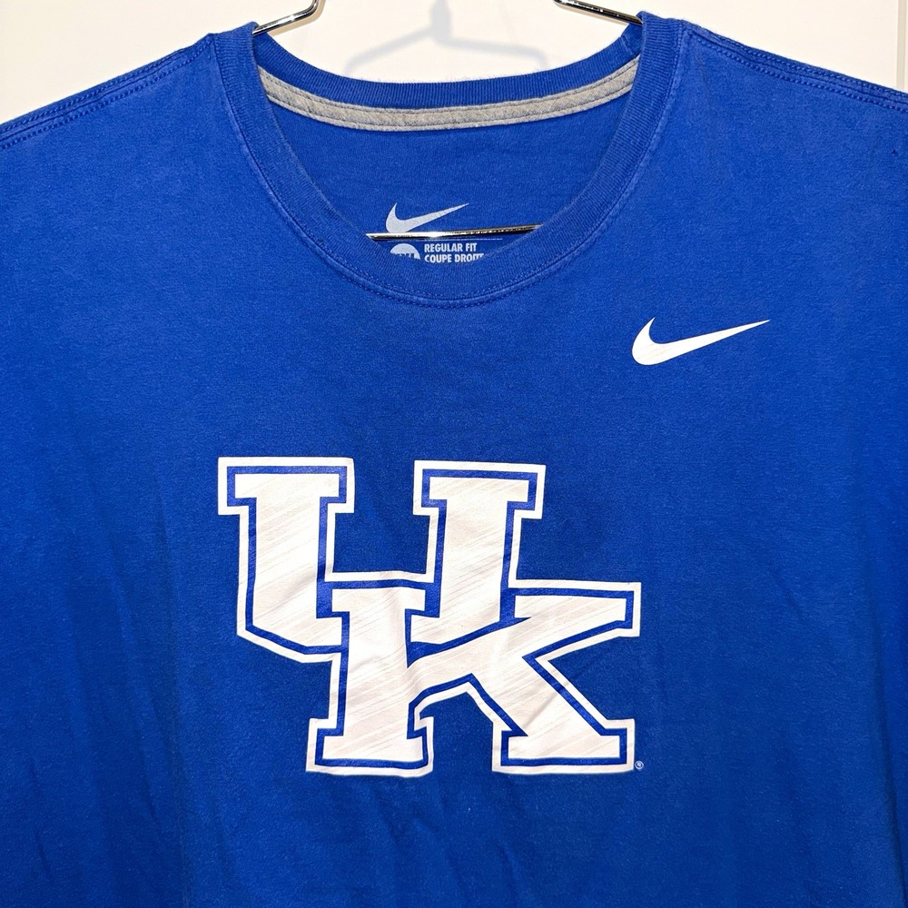 Nike Kentucky Wildcats Shirt Mens XXL Blue UK Logo NCAA Basketball T Shirt